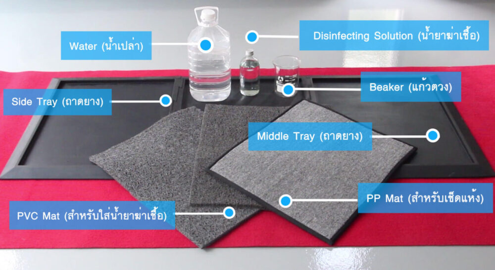 เซ็ตถาดรองน้ำยาฆ่าเชื้อพร้อมพรมเช็ดเท้า Optimuz-San - Image 2